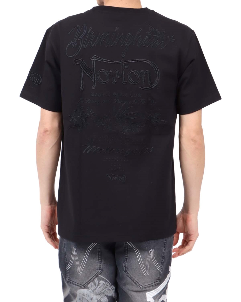 NT-041 Norton ブラック ボタニカル クルー TEE《ブラック》