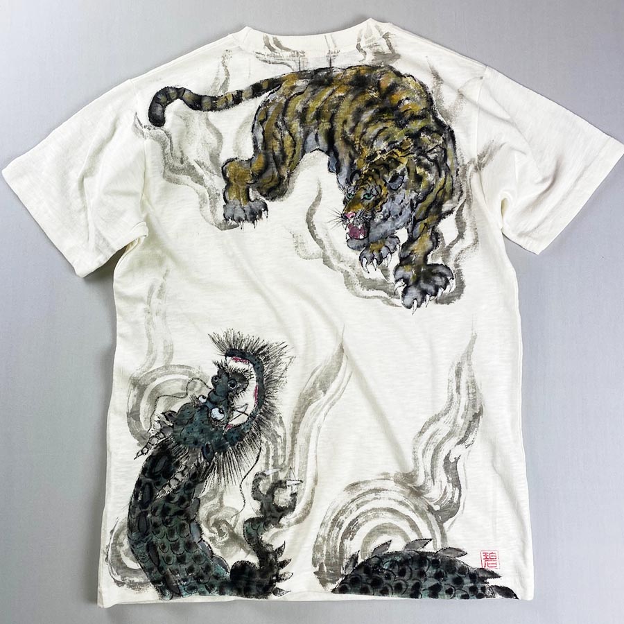 JPTP-004 龍虎 スラブTシャツ《ホワイト》