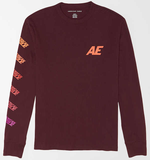 AELT-030 AE LONG SLEEVE GRAPHIC T-SHIRT《バーガンディ》