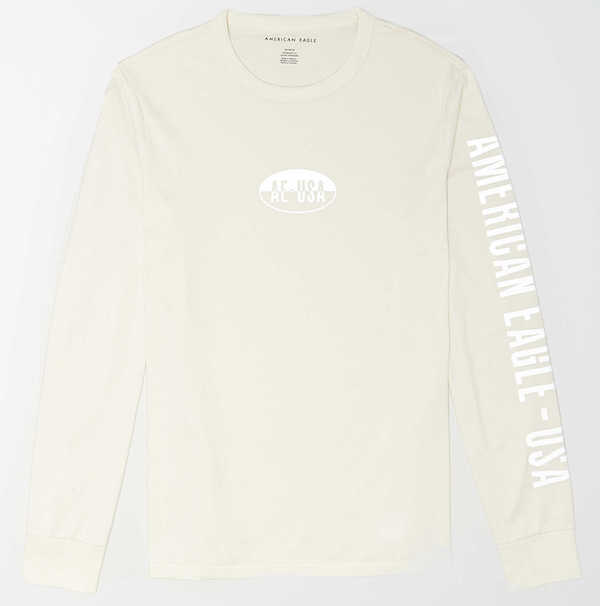 AELT-033 AE LONG SLEEVE REFLECTIVE GRAPHIC T-SHIRT《クリーム》