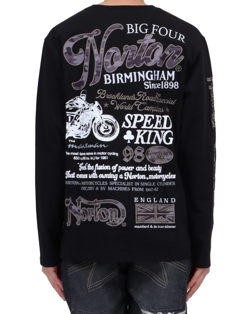 NT-074 Norton マンクスマン カモ ロンTEE《ブラック》