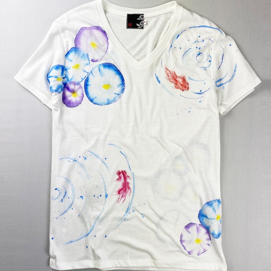 JPTP-006 踊る琉金 VネックTシャツ《オフホワイト》