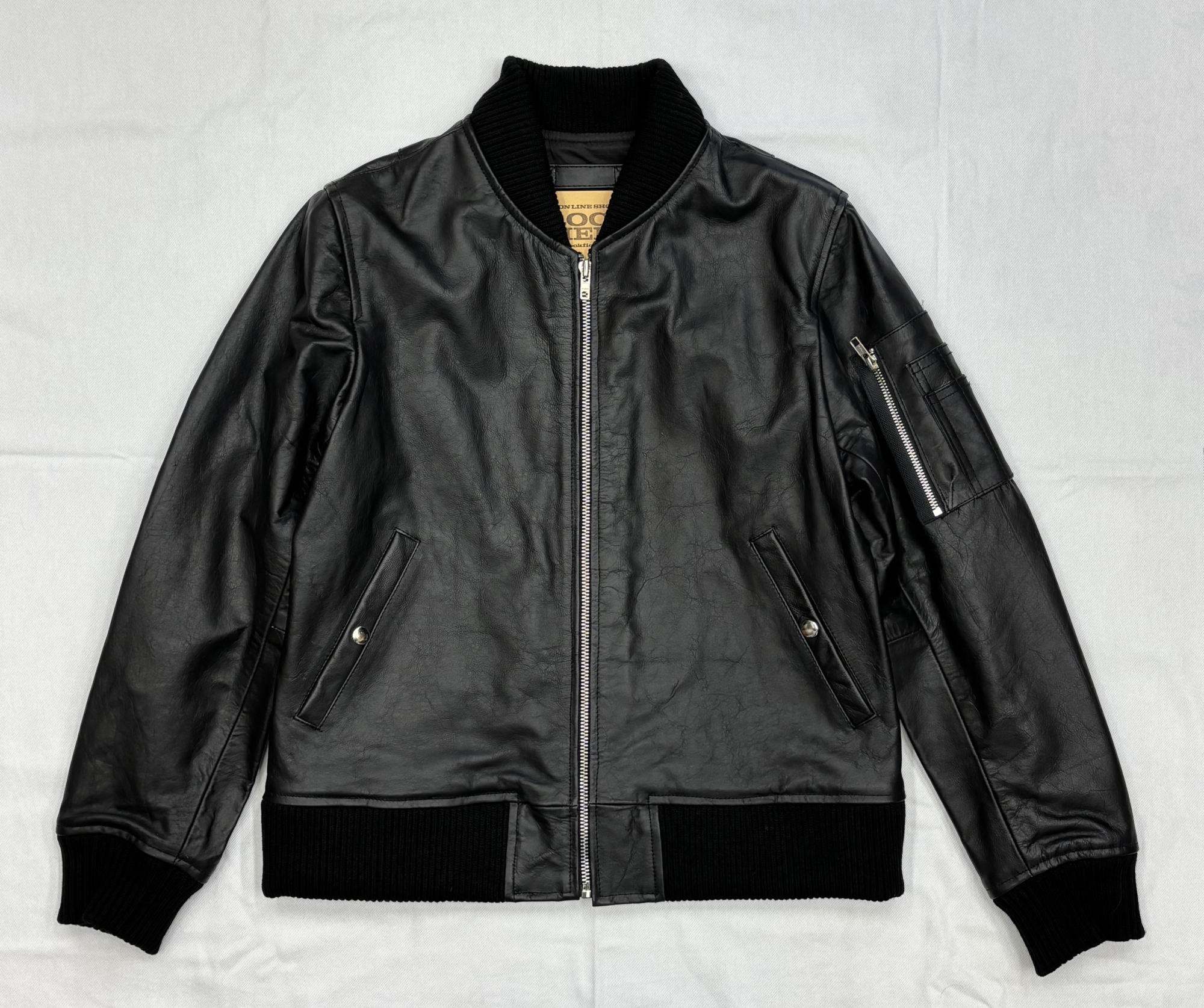 KAWA-024 牛革 MA-1 FLIGHT JACKET《ブラック》