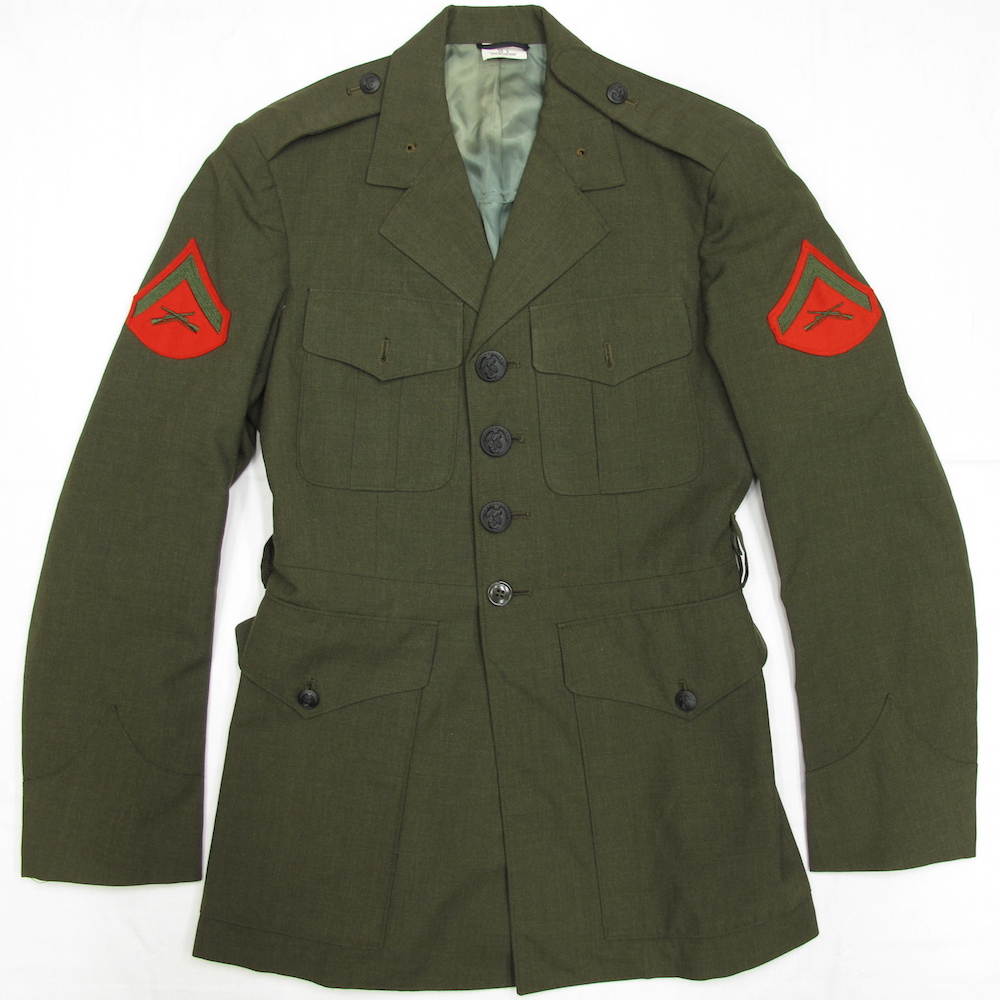 US-029 US MARINE CORPS UNIFORM MILITARY JACKET COAT《オリーブ》